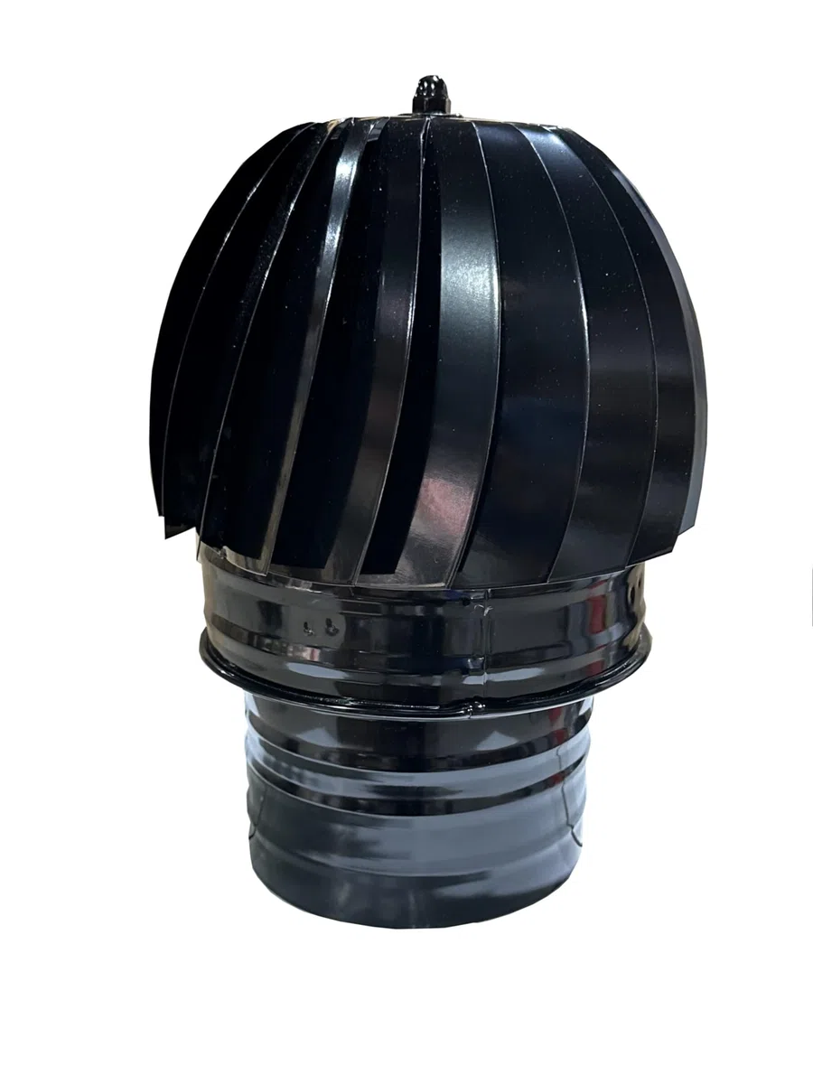 Sombrero para chimenea y estufas Extractor de humos Giratorio color Negro vitrificado diámetro 200mm