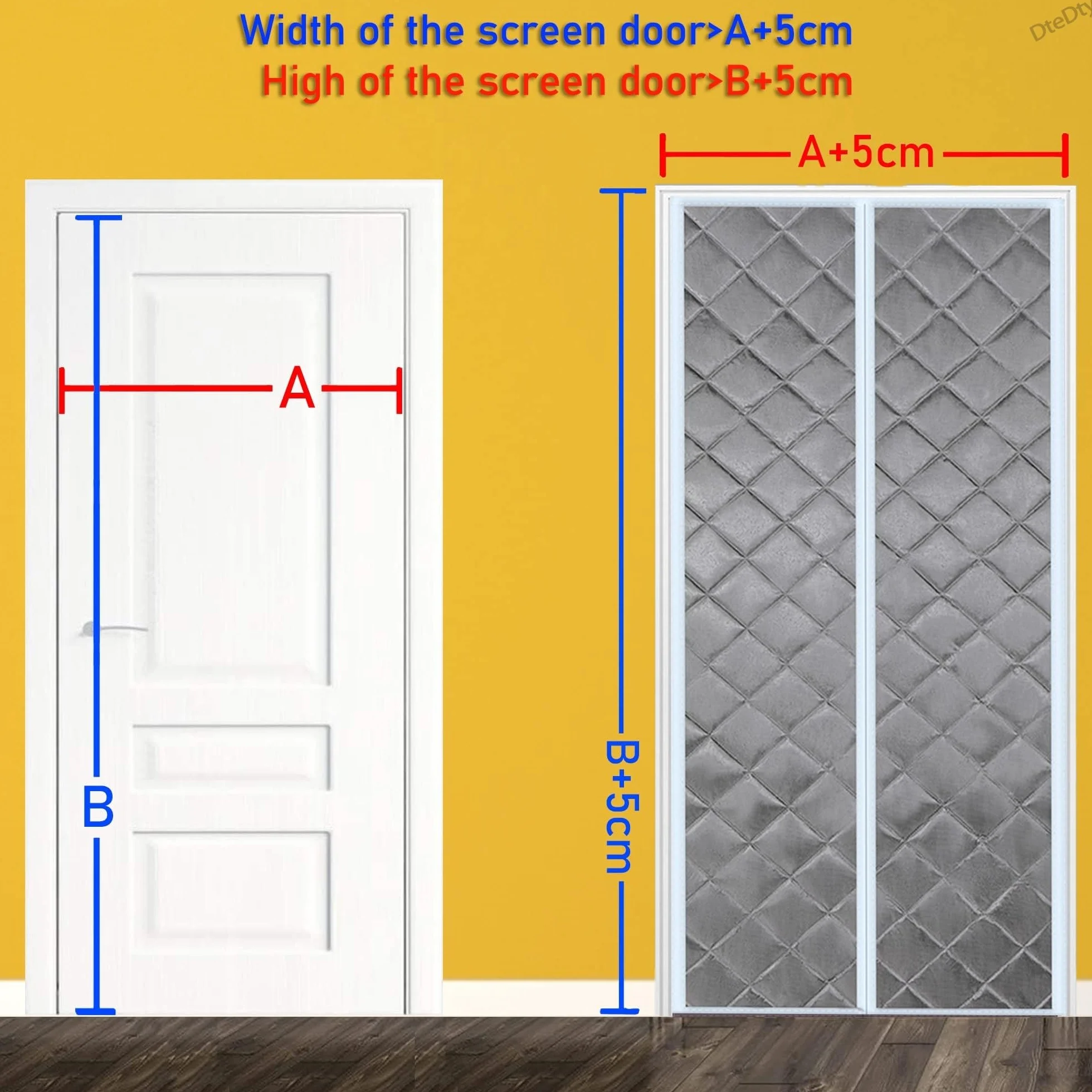 Protector de Puerta Magnético, 75x195cm Termicas Aislamiento Acústico Anti-Frio, Puerta de Pantalla Térmica de Privacidad Opaca con Cierre Automático(Negra)