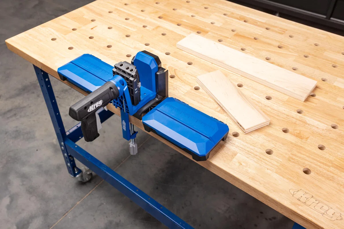 Kreg Pocket-Hole Jig 520PRO2 - Plantilla de perforación portátil y eficiente para uniones de bolsillo - Unión de madera rápida y estable - Para espesores de material de 12 mm - 38 mm - Incluye
