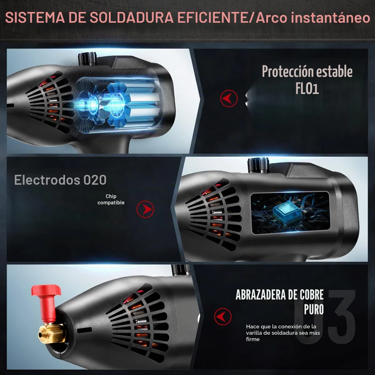 Soldador Inverter,Aomdom 251A ARC Maquina Soldar Electrodo IGBT 220V MMA Soldador Electrodo Digital LCD Maquina de Soldar Portatil Grupo de Soldar
