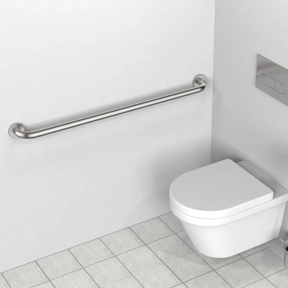 Barras de apoyo para ducha, barandilla de seguridad de acero inoxidable para bañera, barra de apoyo para pasillo, reposabrazos cromados, pasamanos resistentes, toallero(150cm)