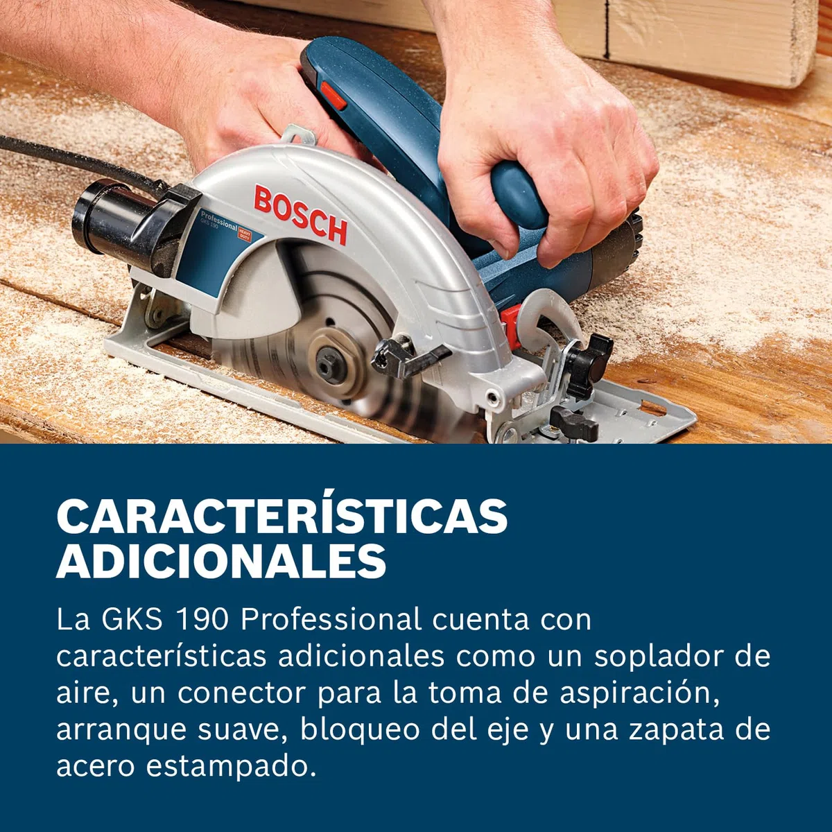Bosch Professional GKS 190 - Sierra circular (1400 W, Ø disco 190 mm, en caja)