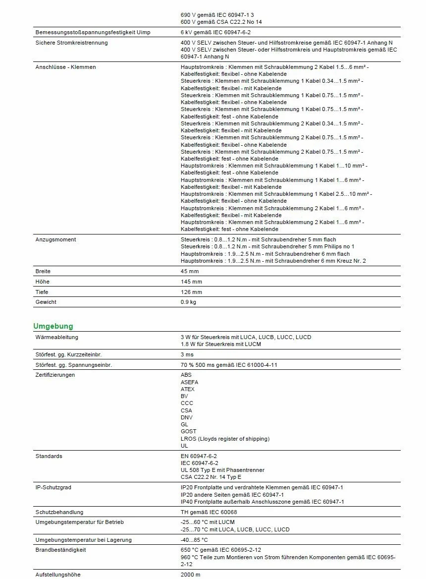 Schneider Electric LUB32 TeSys U Base Potencia, 32A, 126mm x 45mm x 154mm