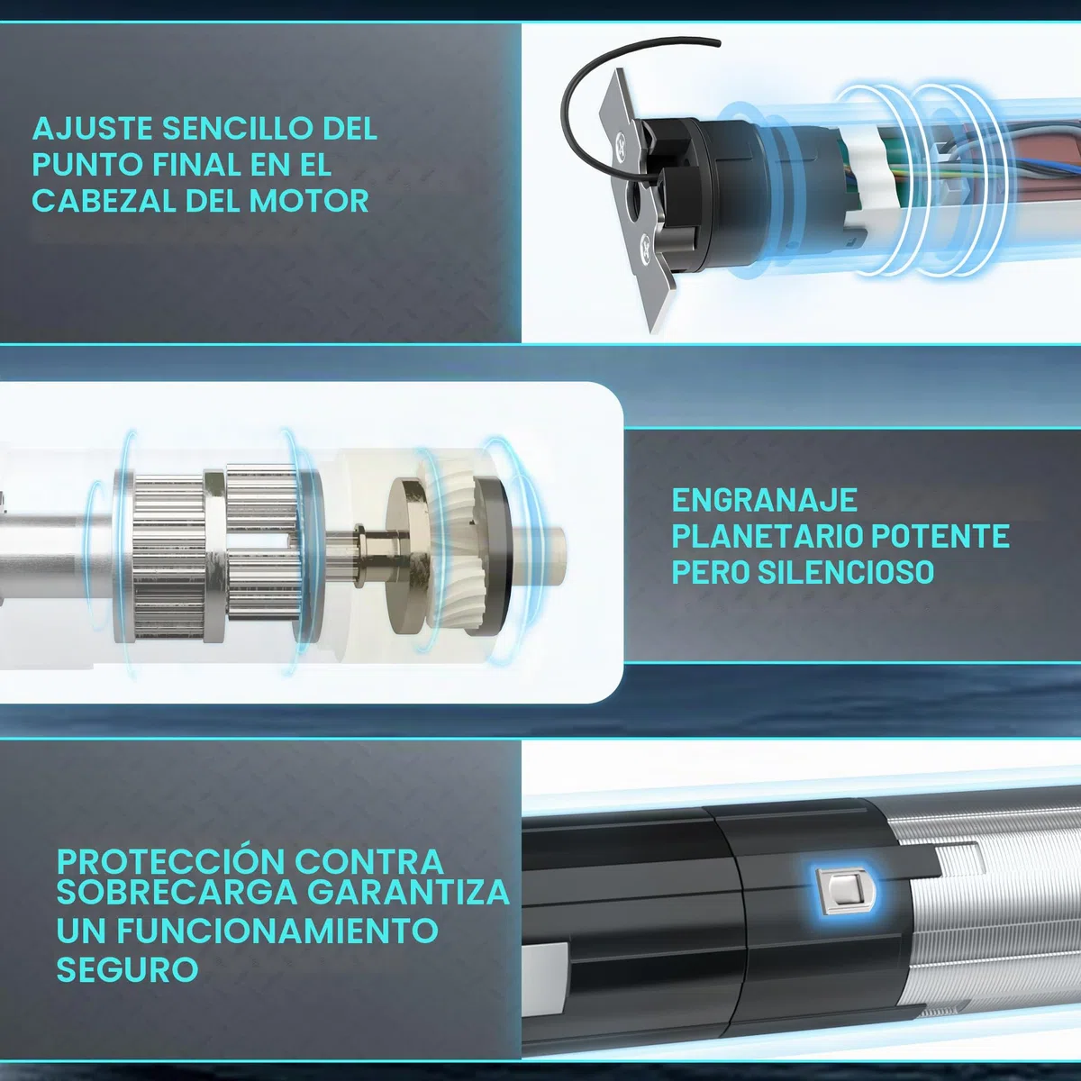 jarolift Motor Tubular Electrónico - TDEF 10/14 (D 40mm / Fuerza de Tracción 27 kg)
