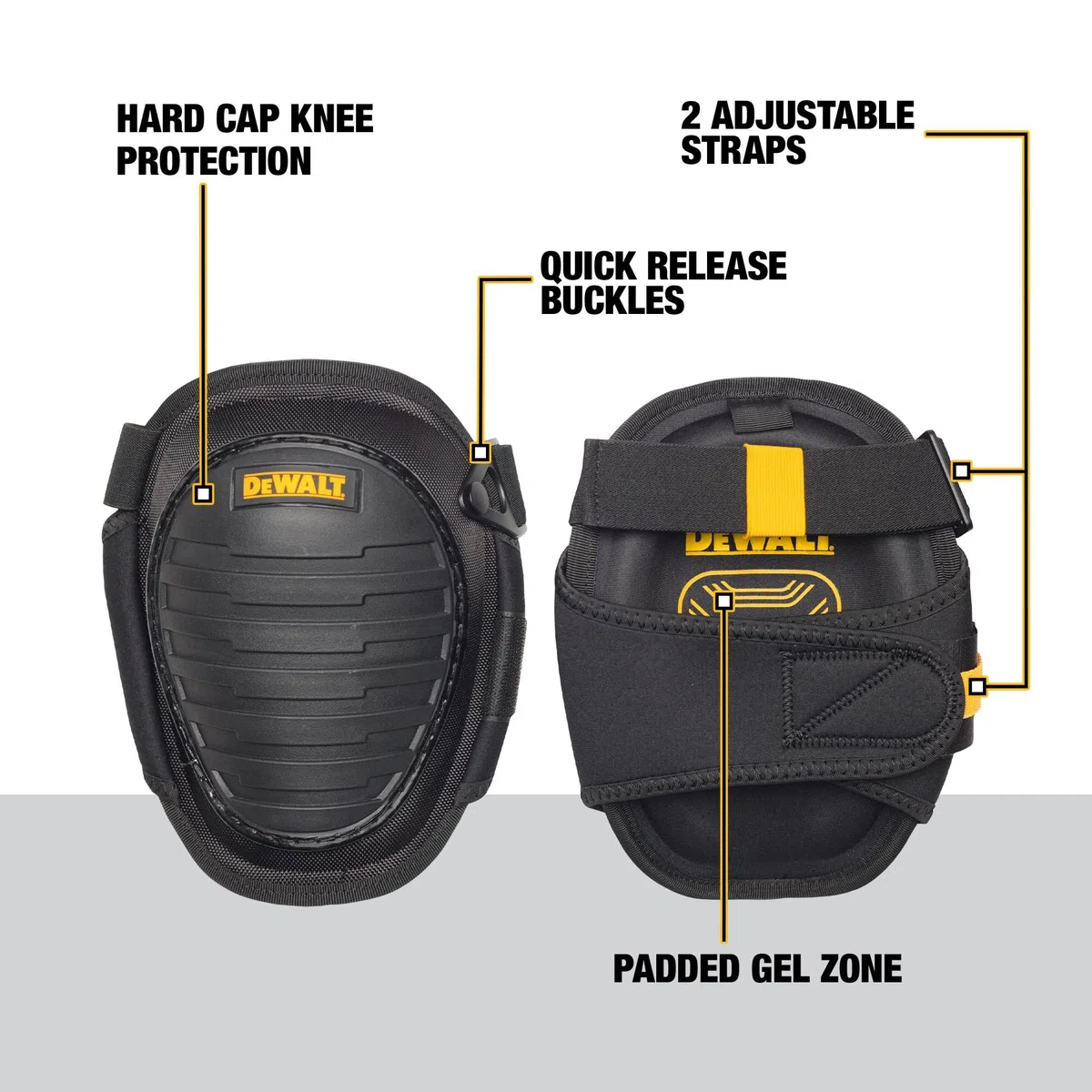 DEWALT Rodilleras rígidas con gel cómodo, espuma moldeada (DWST590013)