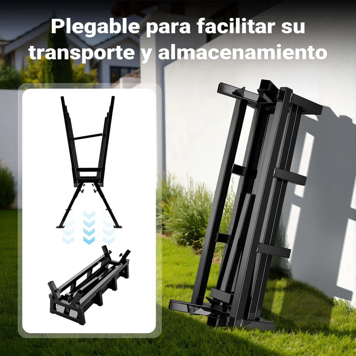 WilTec Caballete de aserrado soporte para cortar leña con motosierra 400 kg troncos serrrar madera sierra
