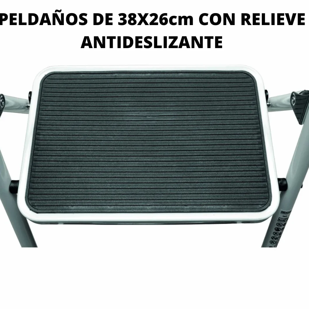 Homelux 411756 Taburete Acero 4 Peldaños, Plegable