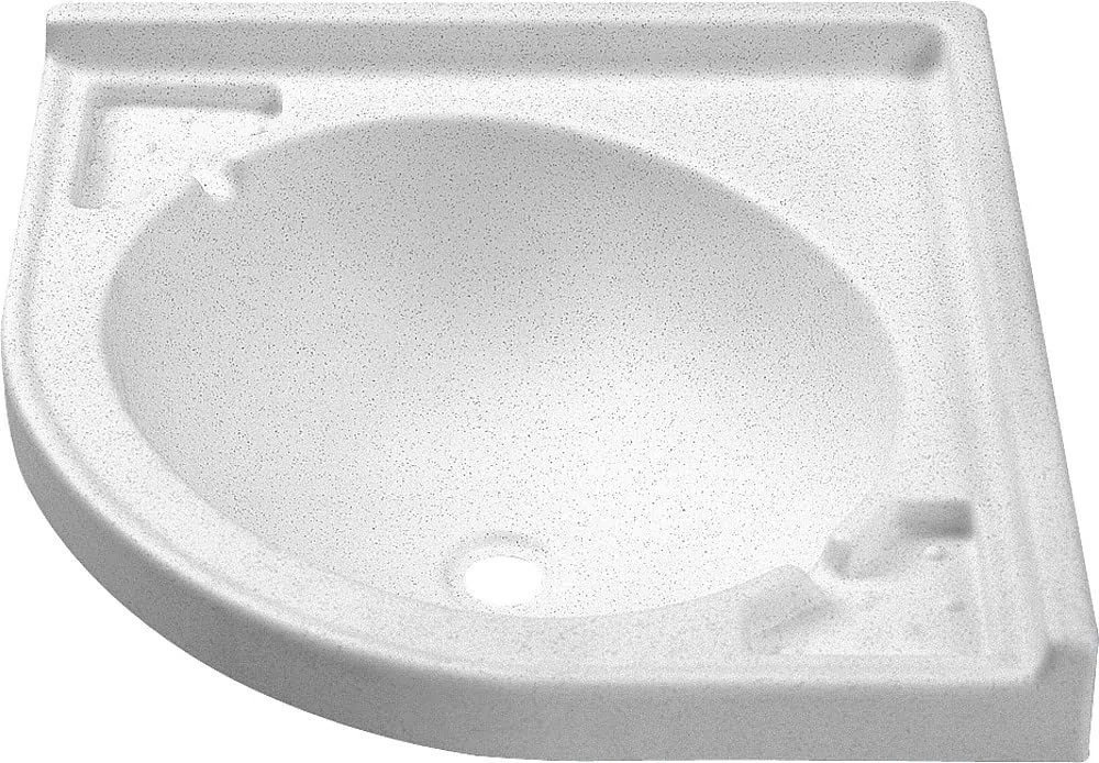 Lavabo de esquina blanco sin tapa 418x418x150 mm