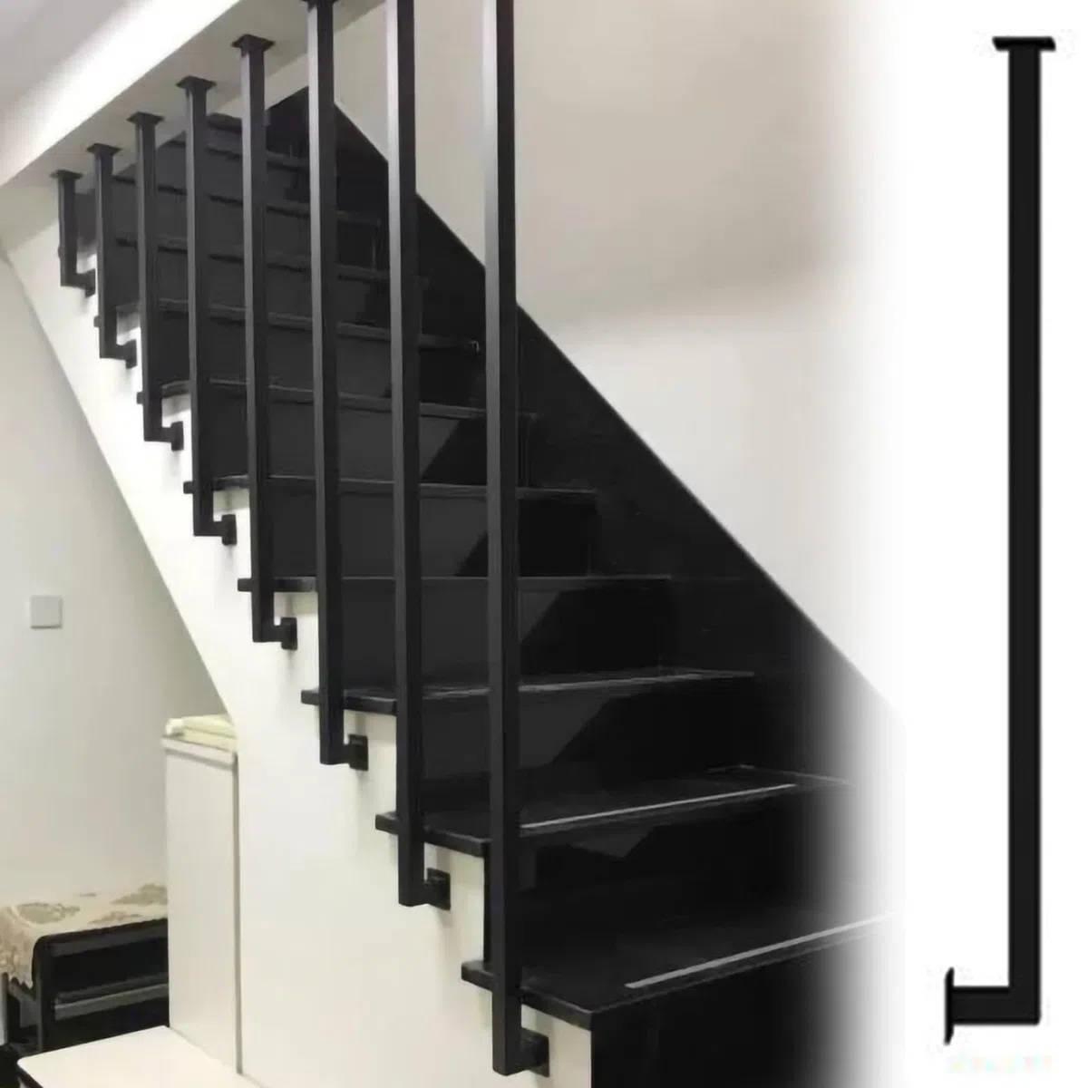 Balaustres de Escalera Barandillas Interiores para escaleras Rectas e inclinadas, barrotes de Seguridad Personalizables para escaleras Que evitan caídas, con Tornillos(Style 1,112cm/44in)