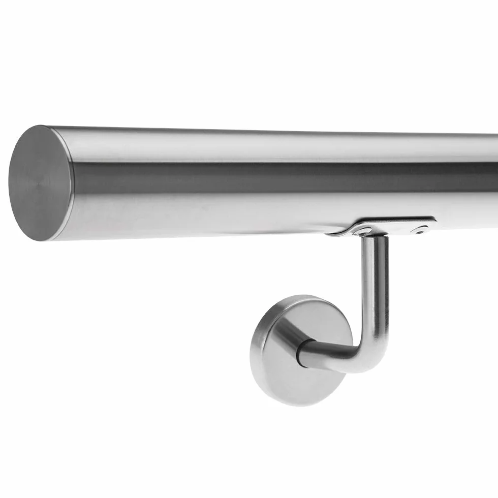 Monzana Pasamanos de Acero Inoxidable Barandilla de Pared para Escalera 300cm Soporte Pared Interior Exterior