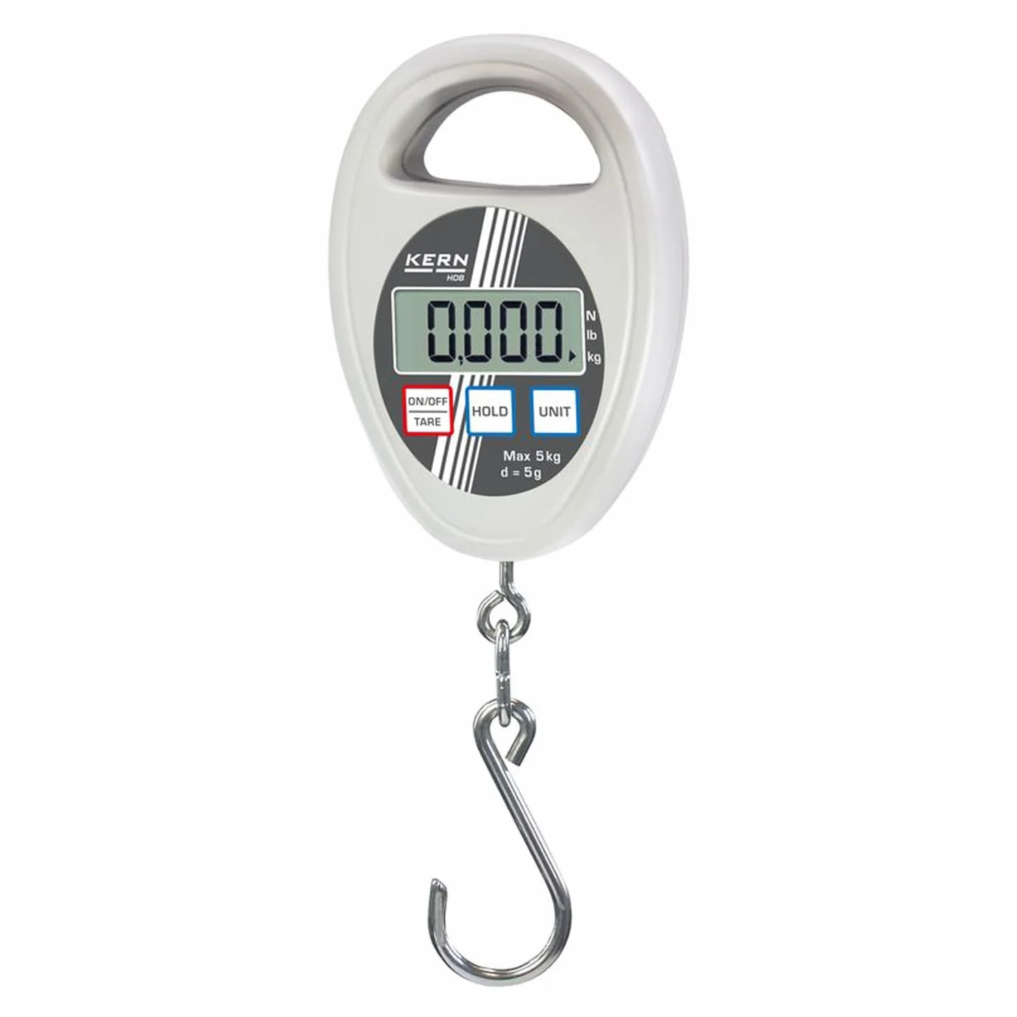 Balanza de colgar [Kern HDB 5K5N] , Campo de pesaje [Max]: 5 kg, Lectura [d]: 5 g