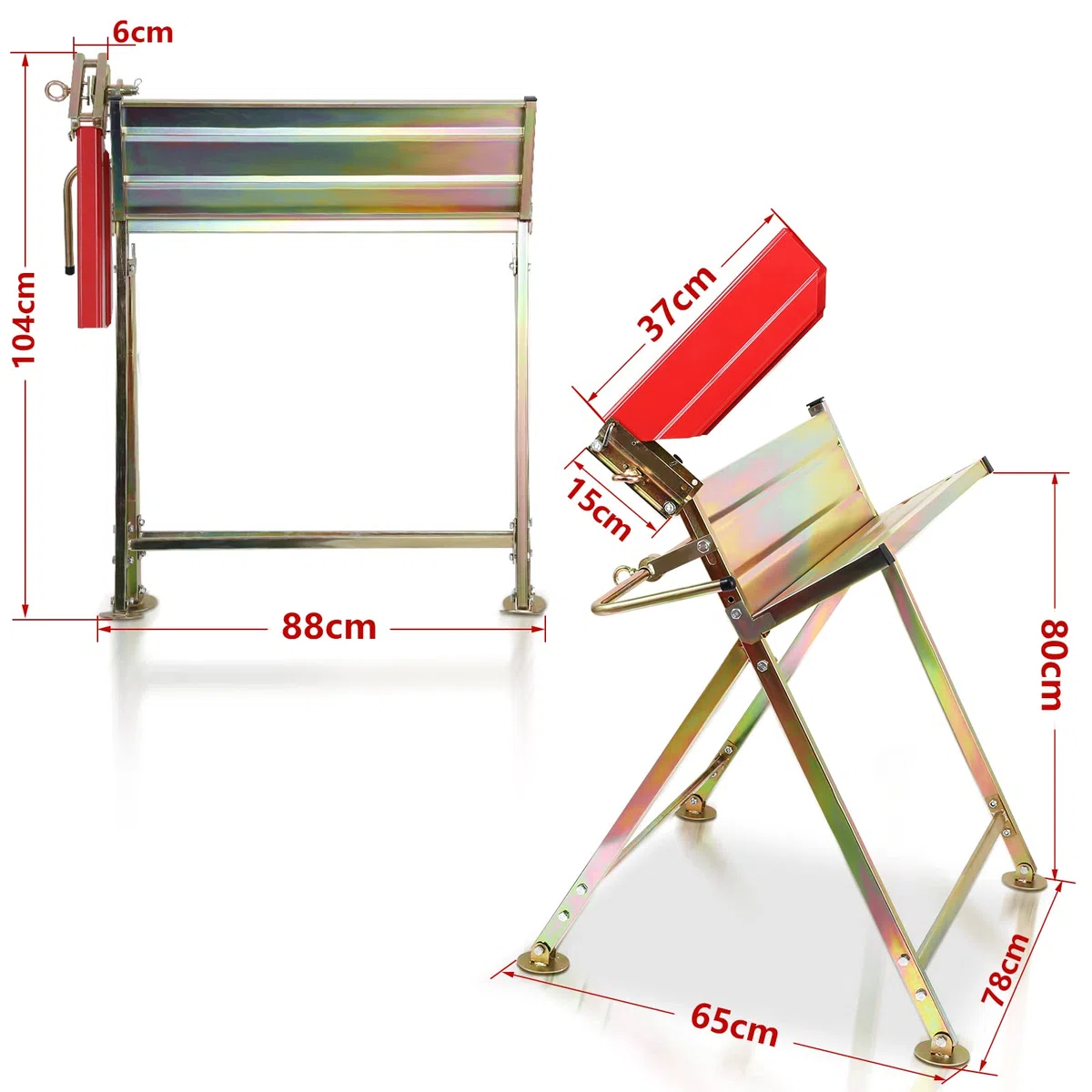 Caballete con soporte para motosierra, protector de cadena, soporta hasta 150 kg, caballete para motosierras, 81 x 72 x 78,5 cm, caballete plegable, adecuado para talleres de aserradero