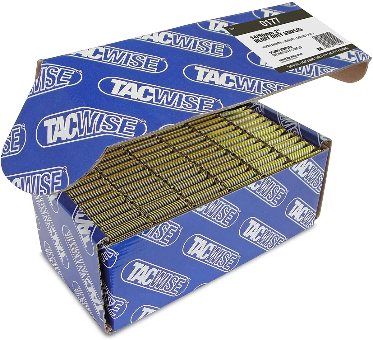 TACWISE 0177 Grapas de Tipo 50 mm, Metalalizado, 14 / 50mm, Set de 10000 Piezas