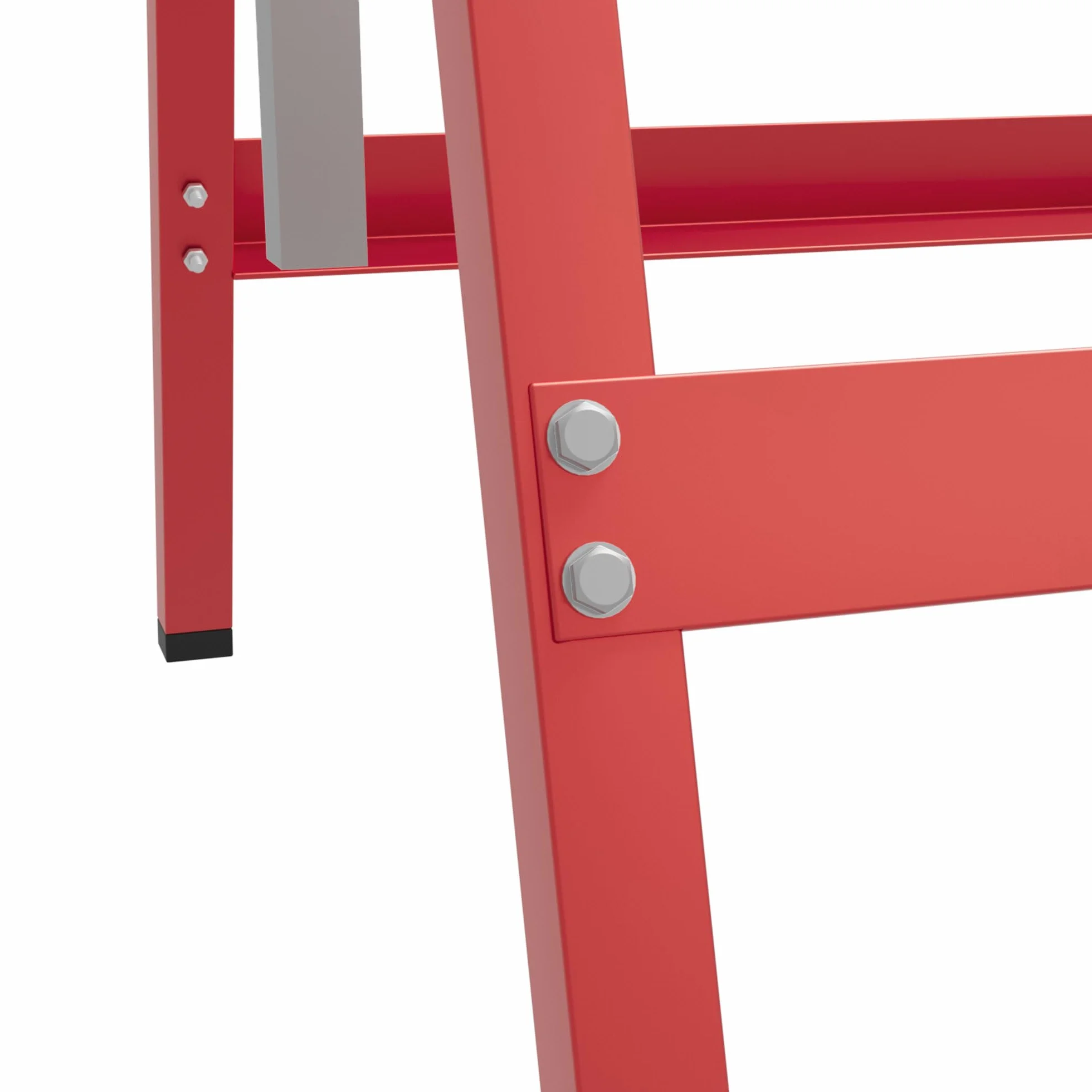 HOMCOM Set de 2 Caballetes Telescópicos Plegables con Altura Ajustable Caballetes de Sierra de Acero para Mesa y Trabajo de Bricolaje Carga 200 kg 68x58x80-130 cm Rojo