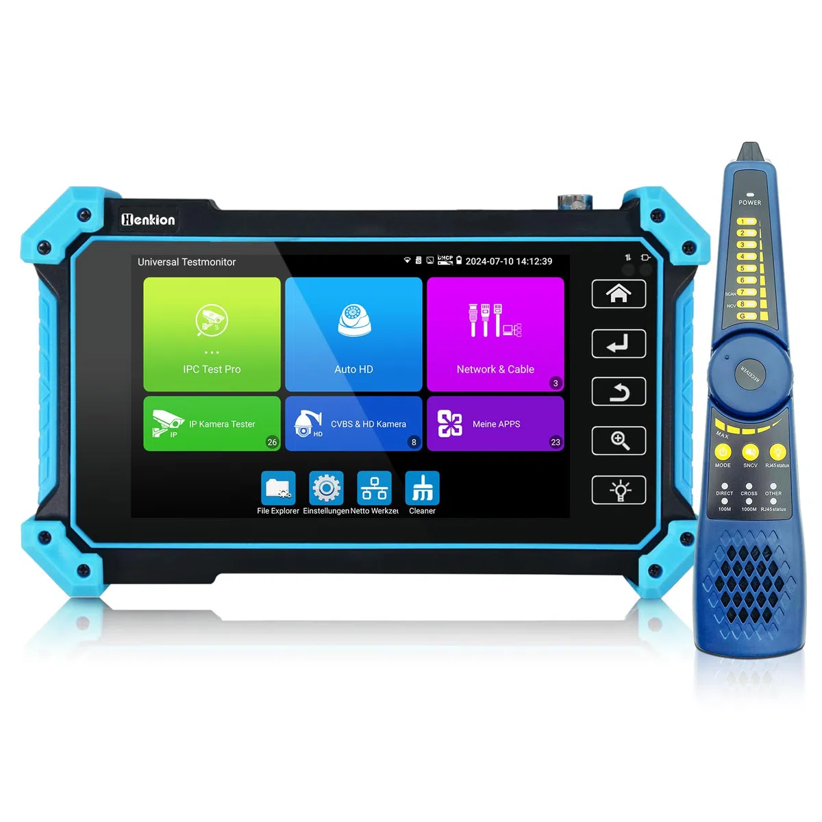 Henkion Probador CCTV IPC-5100C Plus Tester, Monitor con Pantalla Táctil IPS 5.4", 8MP AHD CVI TVI CVBS IP, Monitor de Video 4K HD, Soporte PoE PTZ WiFi RS485, Rastreador de Cable, Entrada HDMI VGA