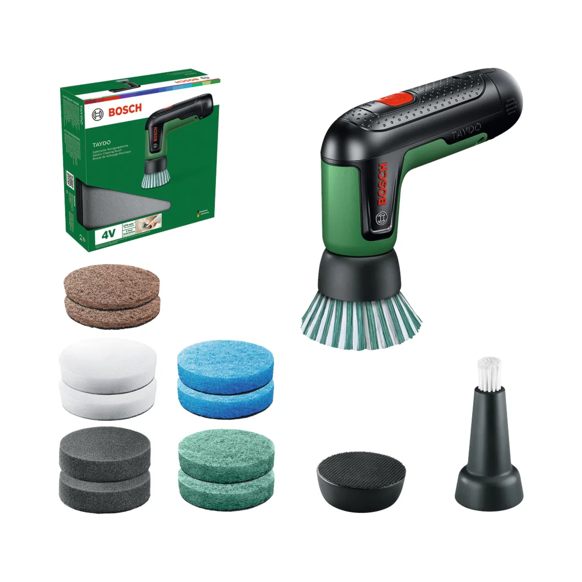 Bosch TAYDO (UniversalBrush 4V) Cepillos eléctricos a batería (Incl. Kit de 12 Accesorios y Bolsa de Transporte, en Caja de cartón)