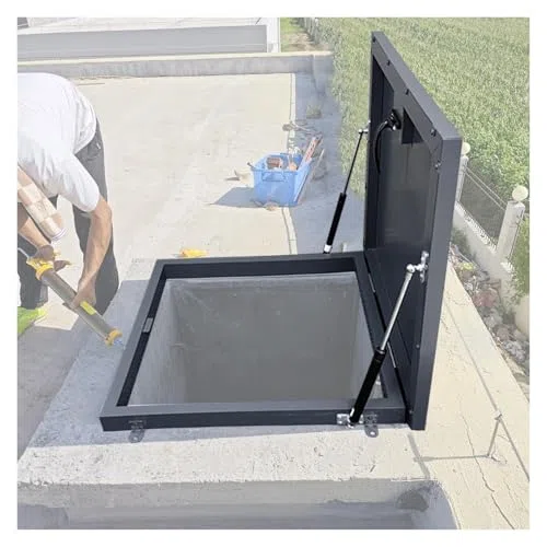 Puerta de escape de boca comercial, cubierta de salida de inspección de acero galvanizado para acceso seguro al ático, patio, cabezal de pozo y sótano
