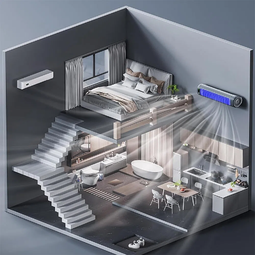 Libiyi Cooling Ace, Outfany Cooling Ace, ventilador de refrigeración de aire acondicionado portátil con 3 velocidades y pantalla táctil LED, escritorio para dormitorio/oficina/cocina/baño (beis)