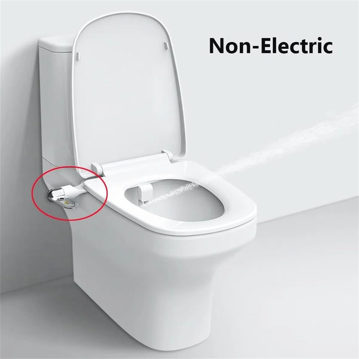 Phito - Asiento de inodoro para bidé, boquilla doble, bidé de agua ajustable, no eléctrico, spray de agua dulce, accesorio de bidé no eléctrico para inodoro, boquilla doble retráctil con presión de