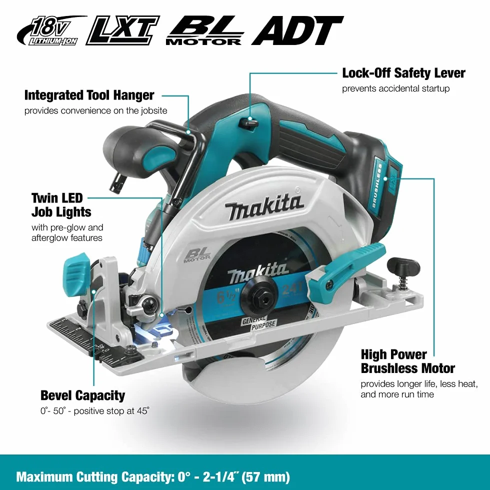Makita DHS680Z Sierra, 18 V, Negro, One size