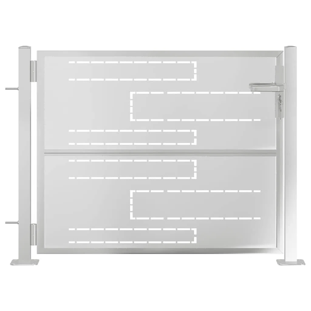 vidaXL Puerta de Jardín, Puerta de Seguridad con Cerradura, Puerta de Entrada, Puerta de Valla para Jardín Patio, Acero Inoxidable