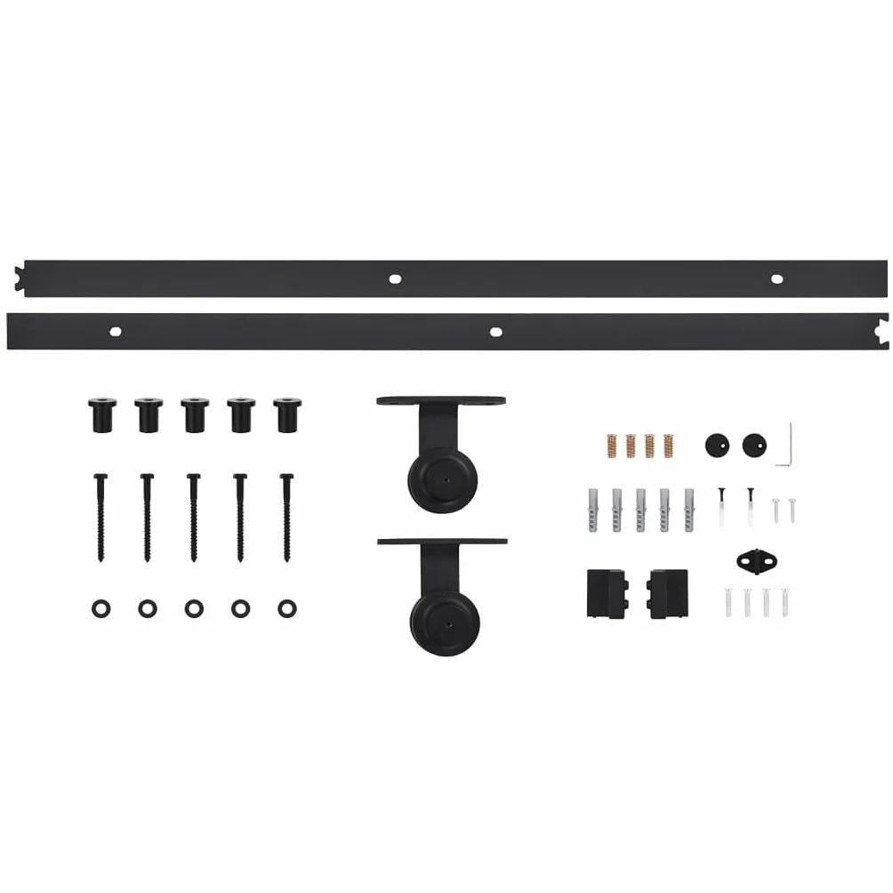 vidaXL Puerta Corredera con Herrajes Entrada Corrediza Deslizante Hogar Cuarto de Baño Salón Sala de Estar Habitación ESG Vidrio y Aluminio 90x205 cm