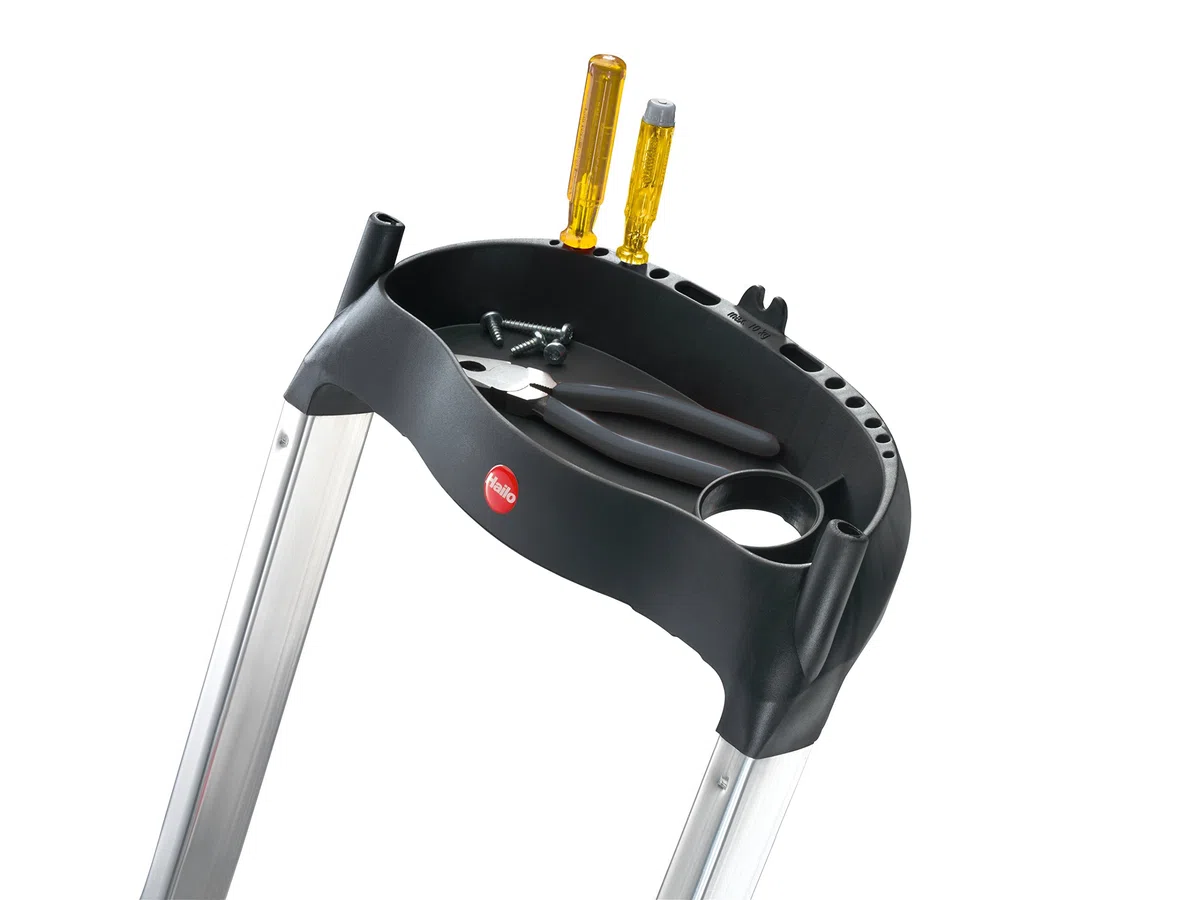 Hailo XXL Easyclix - Escalera de tijera aluminio (4 peldaños)