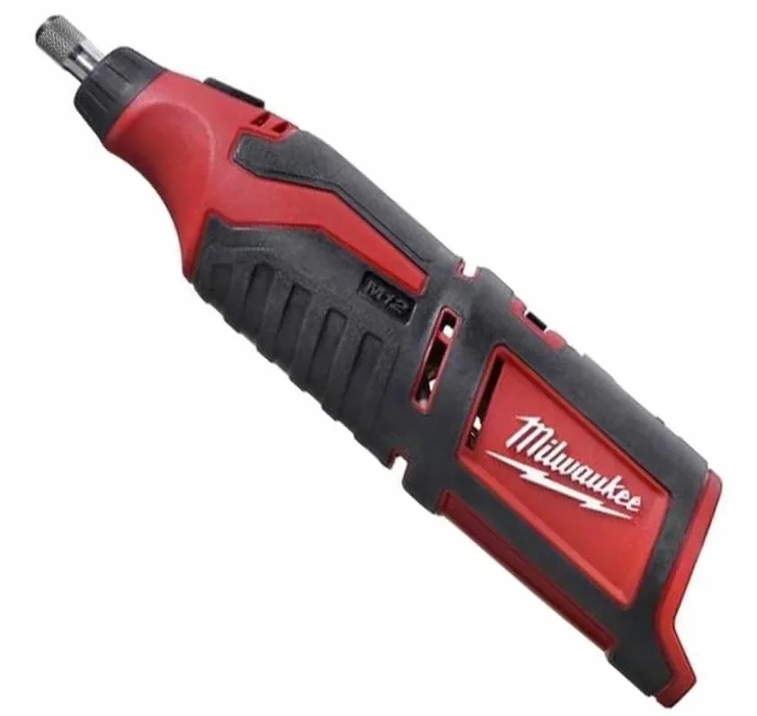 Herramienta rotativa 12V Li Ion versión 0, 5000-32000rpm. Pinza de 0,8-3,2mm, vel varible, botón bloqueo e indicador de carga