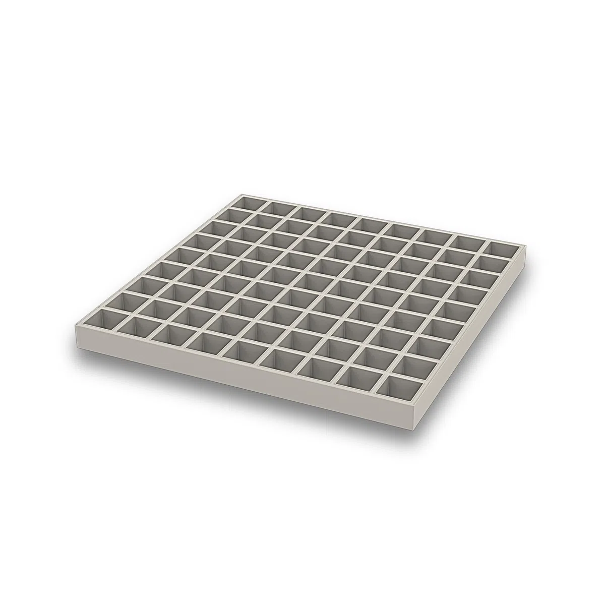 Rejilla de fibra de vidrio de 38 mm de altura | Parrilla de suelo resistente y rejilla industrial transitable | alternativa a la rejilla de acero galvanizado | antideslizante gris (500 x 500