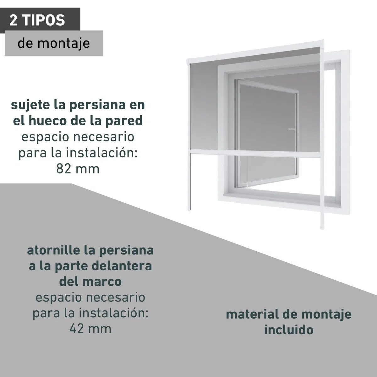 Windhager Cortina Enrollable, mosquitera, Marco de Aluminio para Ventanas, acortable Individualmente, 100 x 160 cm, Blanco, 04320