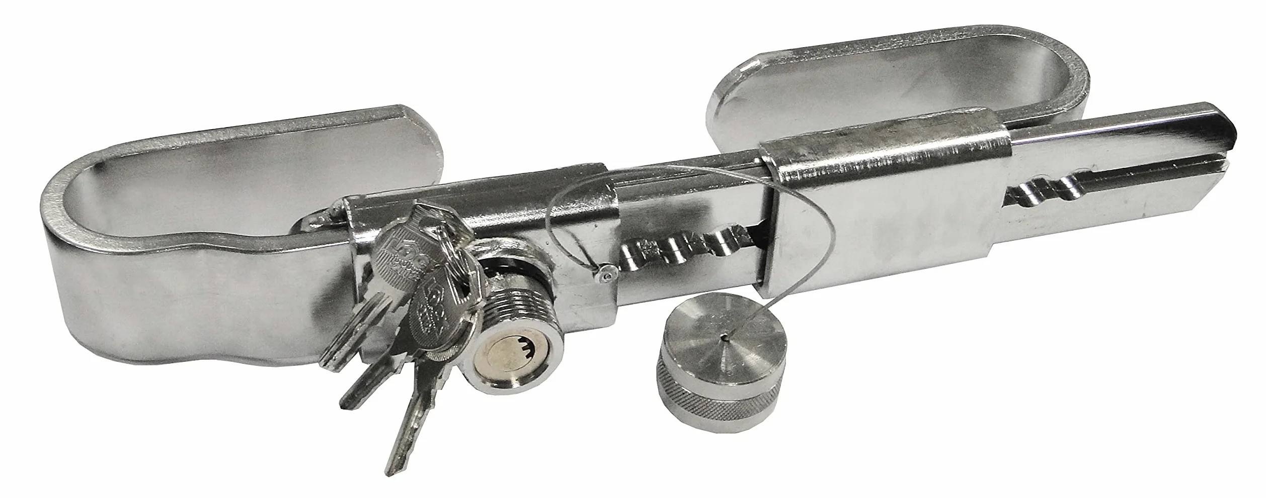 Candado Antirrobo Bloqueo de Falleba Ajustable de 310 a 490 mm. (40 mm.) Acero Inoxidable Cerradura puertas Camión para contenedores, semirremolques con Fallebas, Plataforma y Frigoríficos
