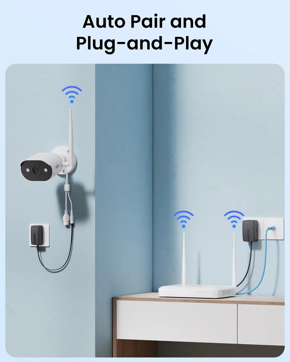 ZOSI Kit Cámaras de Vigilancia WiFi-6 Exterior 8CH NVR Inalámbrico con 64GB Tarjeta de Memoria y 4X 3MP CCTV Cámara Seguridad, Detección de Persona, Visión Nocturna Color, Audio Bidireccional