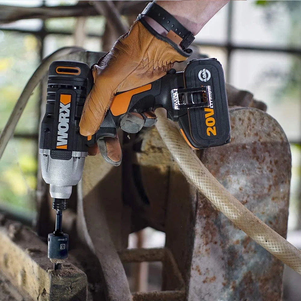 WORX Atornillador de Impacto 20V | PowerShare | WX291.9 - Sin batería, ni cargador | Control variable de velocidad, reversible, caja de engranajes metálica, luz LED