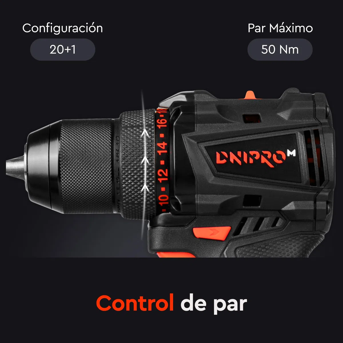 Taladro Atornillador Brushless 20V 50 Nm con Batería 2.0 Ah, Cargador Rápido, Portabrocas Metálico 13 mm y Maletín, Taladro Inalámbrico para Bricolaje – CD-200BC KIT