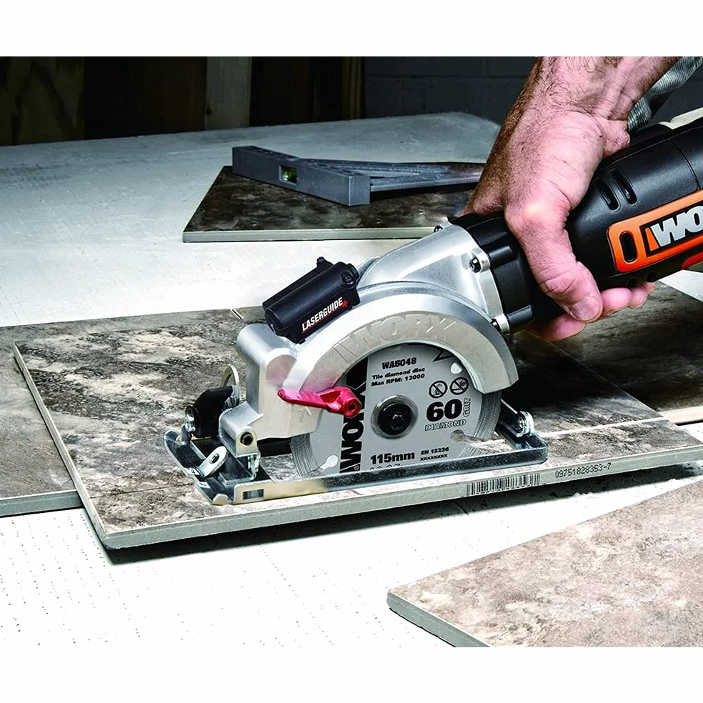 WORX Sierra circular WORXSaw XL 46mm, 800W | WX437 | Guía láser, sistema de aspiración integrado, rápido ajuste de profundidad, cambio de disco sencillo