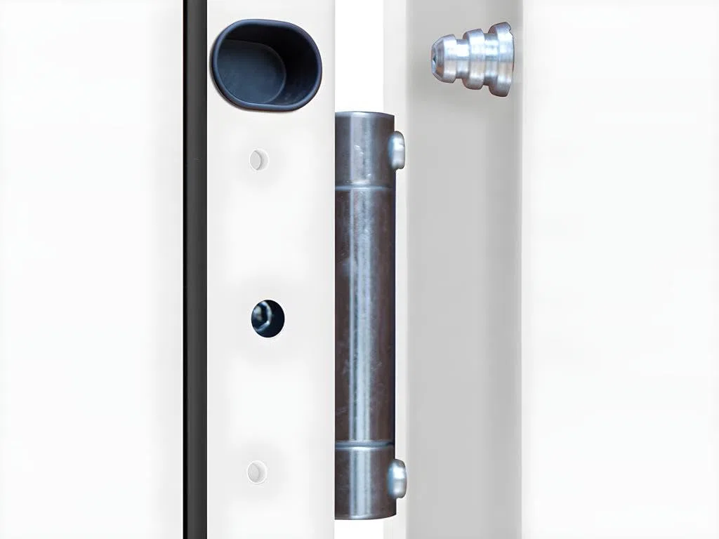 Vente-unique - Puerta de entrada de acero con vidrio y acero inoxidable H207 x L100 cm efecto roble - apertura hacia la derecha - COVAS
