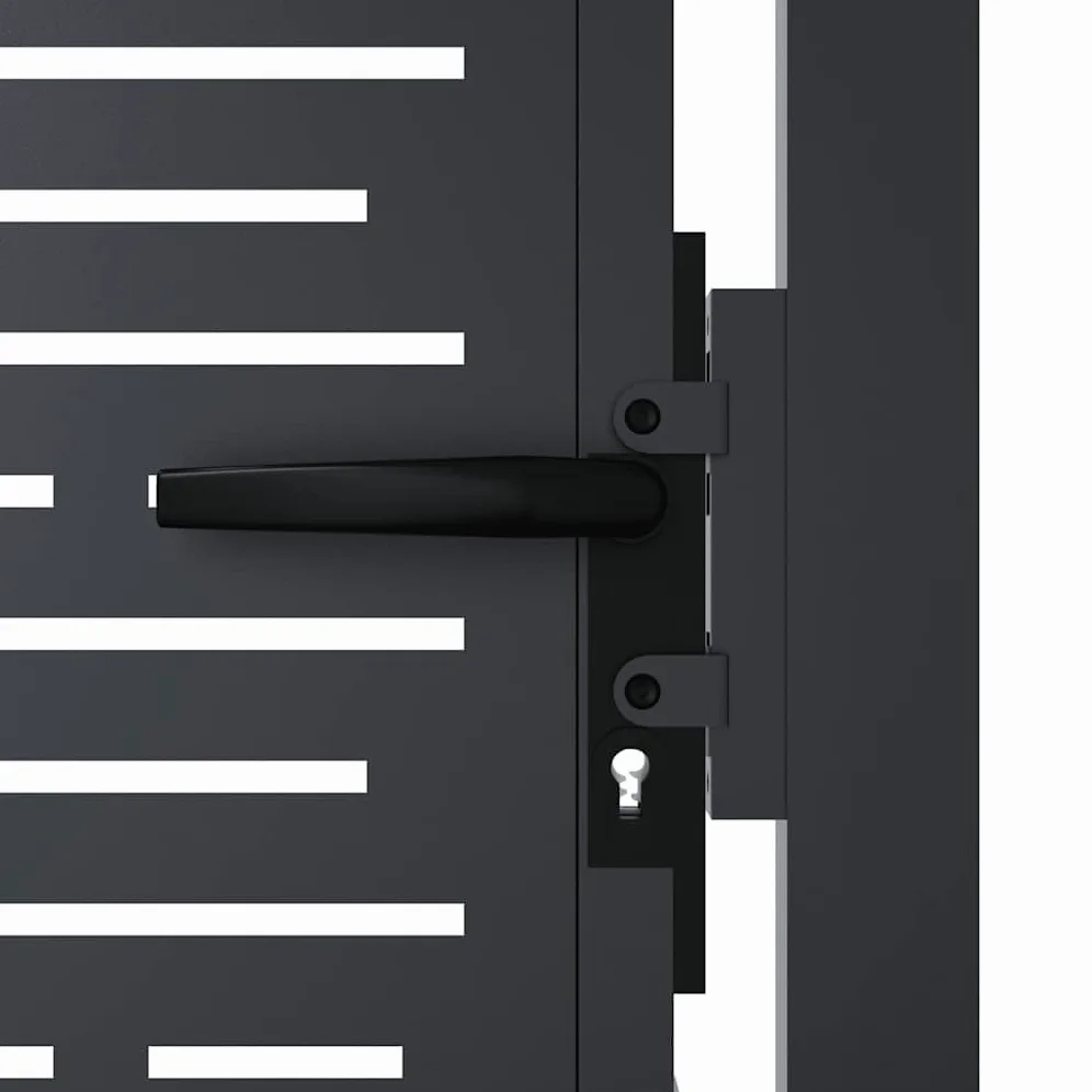 vidaXL Puerta de jardín Acero Gris Antracita diseño Cuadrado 100x150cm, Puerta de Metal, Puerta Delantera de jardín, Puerta de jardín con Cerradura