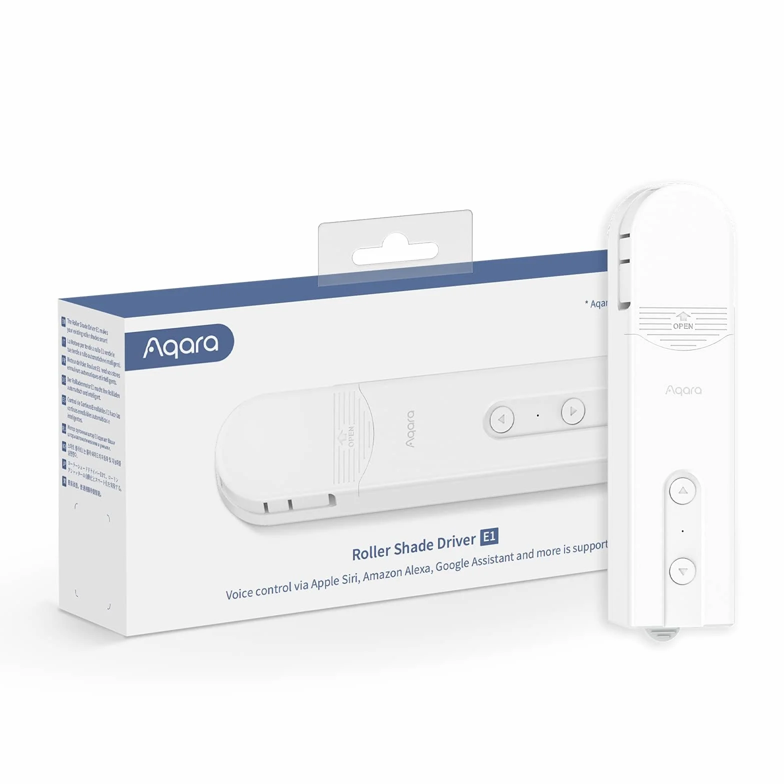 Aqara Control de Cortinas Enrollables E1, Requiere AQARA HUB, Programación y Control de Voz, Batería Recargable de Larga Duración, Compatible con HomeKit, Alexa, Google Assistant e IFTTT
