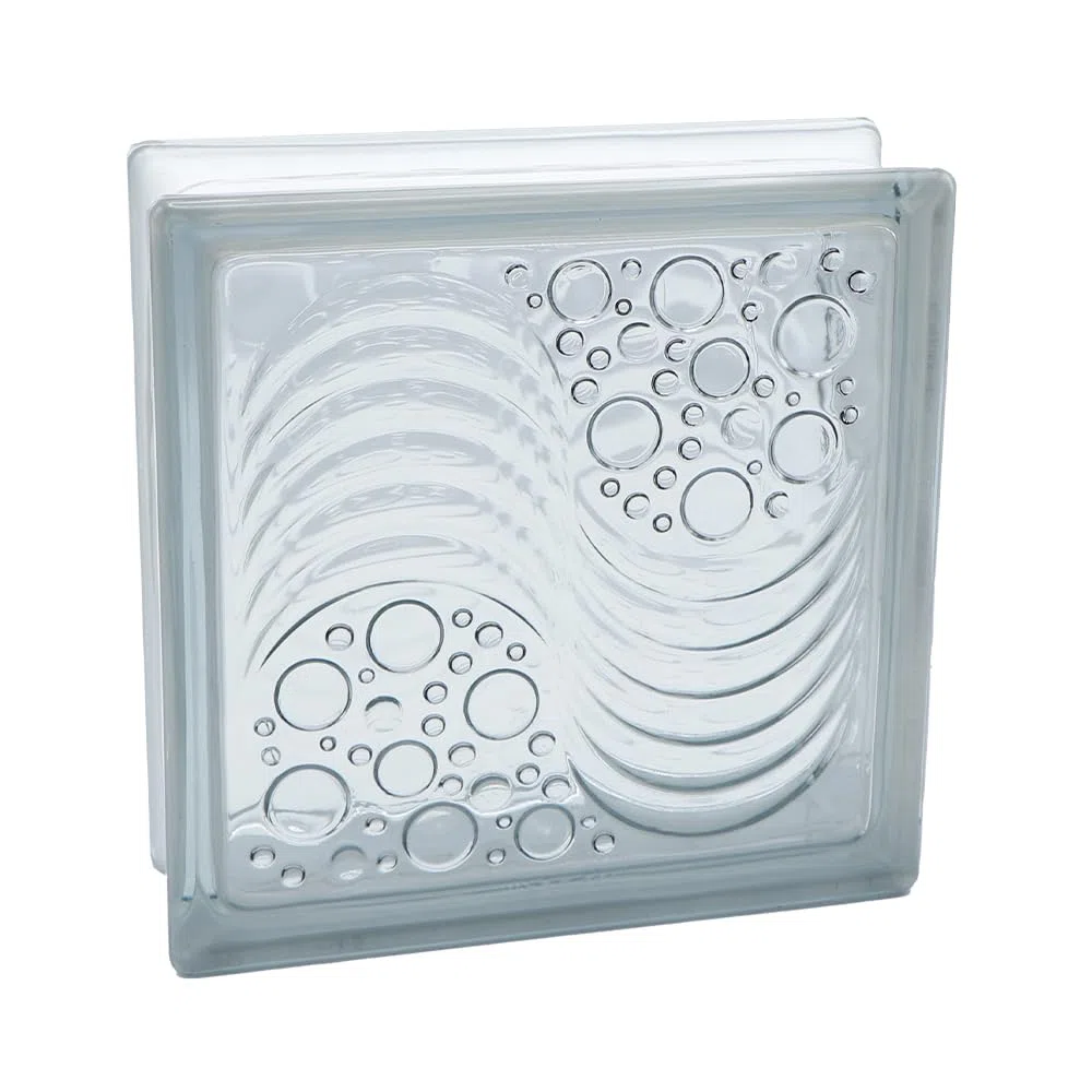Bloque de cristal básico Ocean transparente, 24 x 24 x 8 cm, 4 unidades
