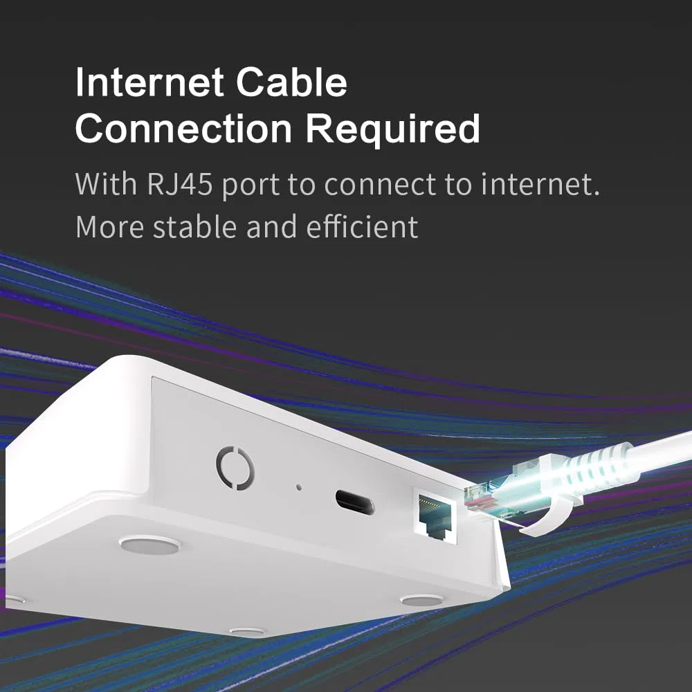 YoumiAi Matter Thread Hub Tuya Zigbee Bridge Matter Gateway Support Apple Homekit Siri Voice Google Home Alexa Home APP Control LAN Hub con cable