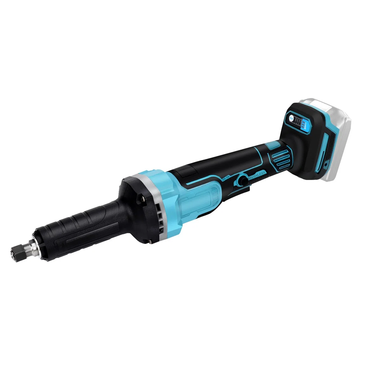 Molinillo inalámbrico compatible con Makita 18V batería, amoladora recta eléctrica sin escobillas con portabrocas de 6 mm y 4 velocidades ajustables (sin batería) (Sin accesorios)