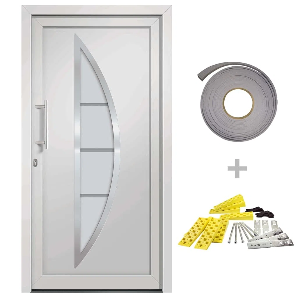 INLIFE Puerta de entrada blanca 98 x 200 cm, 50,8 kg, 279201