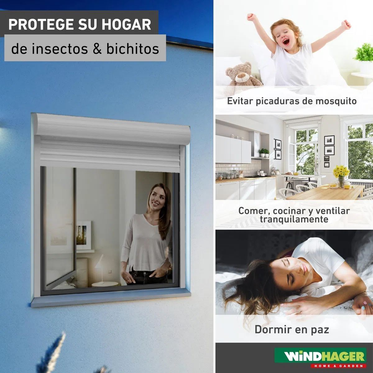 Windhager Marco de aluminio para ventana Ultra Flat, 100 x 120 cm, color antracita 03967