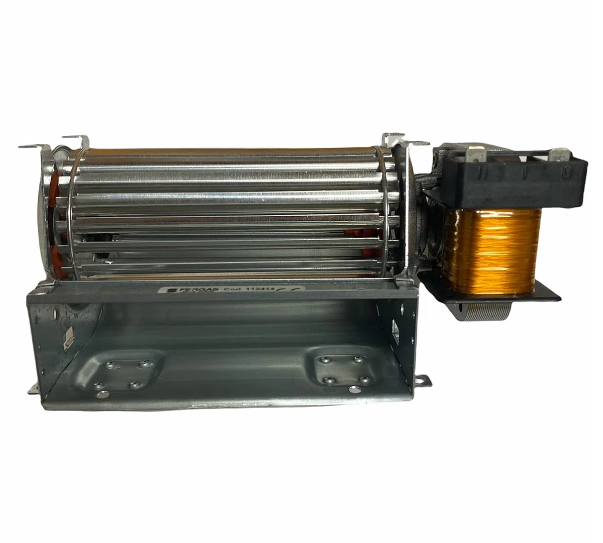 ERICAMBI, Ventilador tangencial para estufas de pellets TGA 60/1-120/15 Emmevi - Fergas 112414, diámetro del ventilador 60 mm, tamaño de la boquilla: 124 x 40 mm, longitud total 185 mm