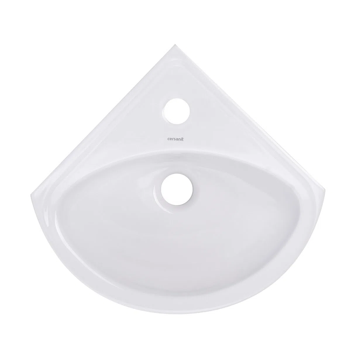 Belvit Lavabo de esquina de cerámica, 36 x 36 x 15 cm