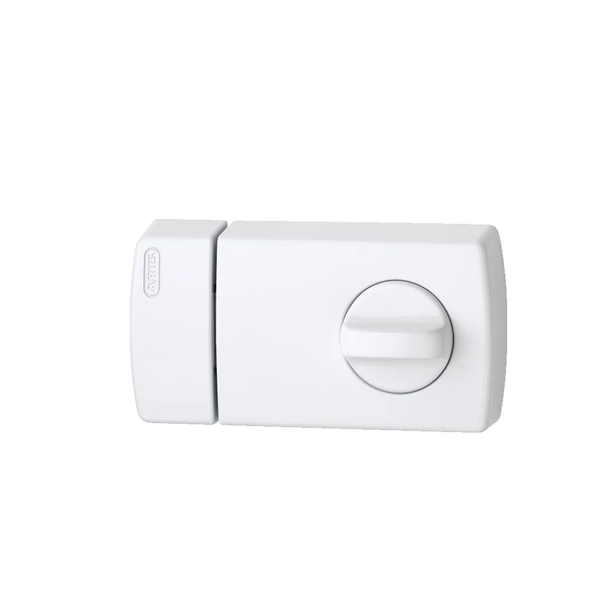 ABUS Cierre extra 2110 - cerrojo de seguridad adicional con pomo giratorio en el interior y cilindro de cierre en el exterior - para puertas de entrada con apertura a izquierda y derecha - blanco