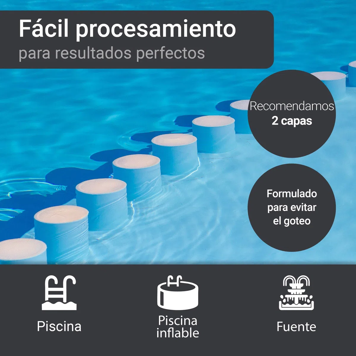 WO-WE Pintura de Resina Epoxi para Piscinas - Revestimiento Duradero para Cemento y Baldosas SL450 Blanco perla - 2,5Kg