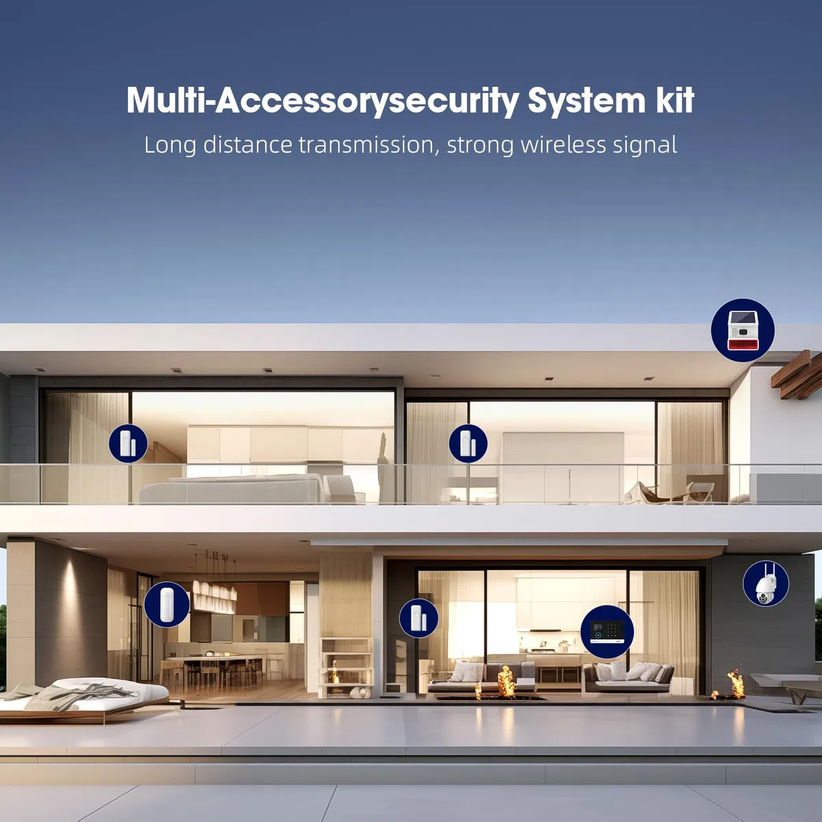 PGST Sistema de Alarma, Alarma doméstica inalámbrica gsm WiFi, con Cámara de Seguridad, Sirena, Sensores de Ventana de Puerta, Sensor de Movimiento, Aplicación Compatible Tuya/Smart Life