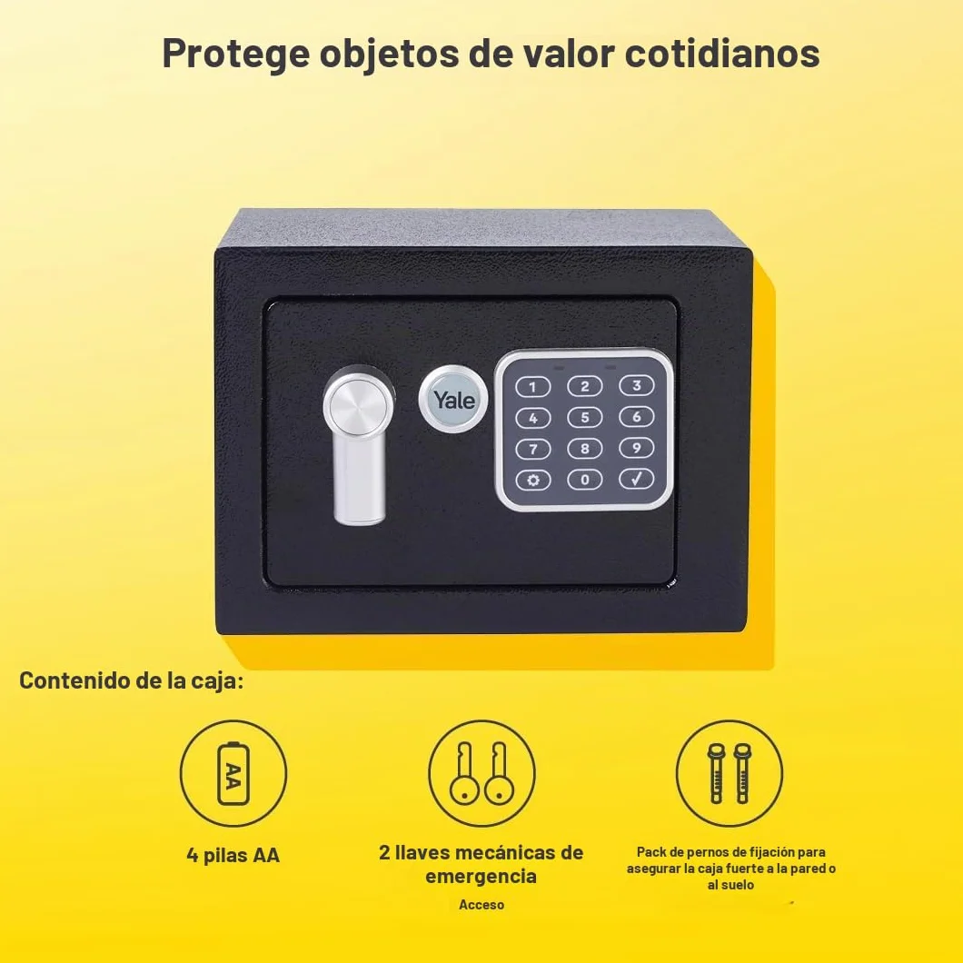 Yale YSV/170/DB2 Caja Fuerte De Seguridad Negro 170 x 230 x 170 mm