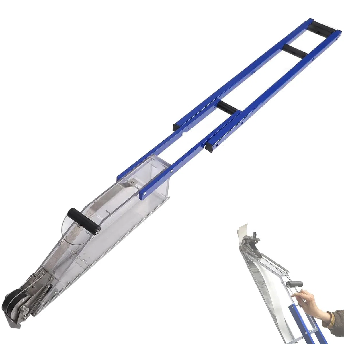Herramienta de cinta para paneles de yeso, dispensador manual de barro con capacidad de 2,5 L y barra de extensión ajustable para acabado de costuras y parches